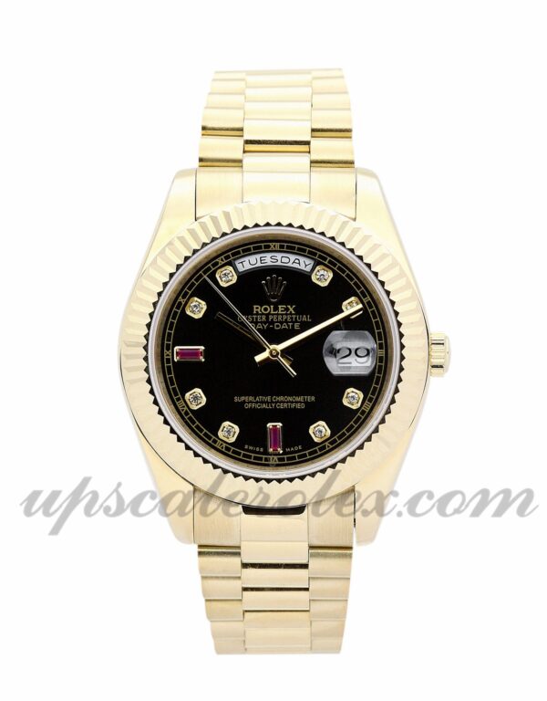Rolex masculino dia-data 118238 36 mm caixa automática mostrador preto e mostrador de diamante champanhe