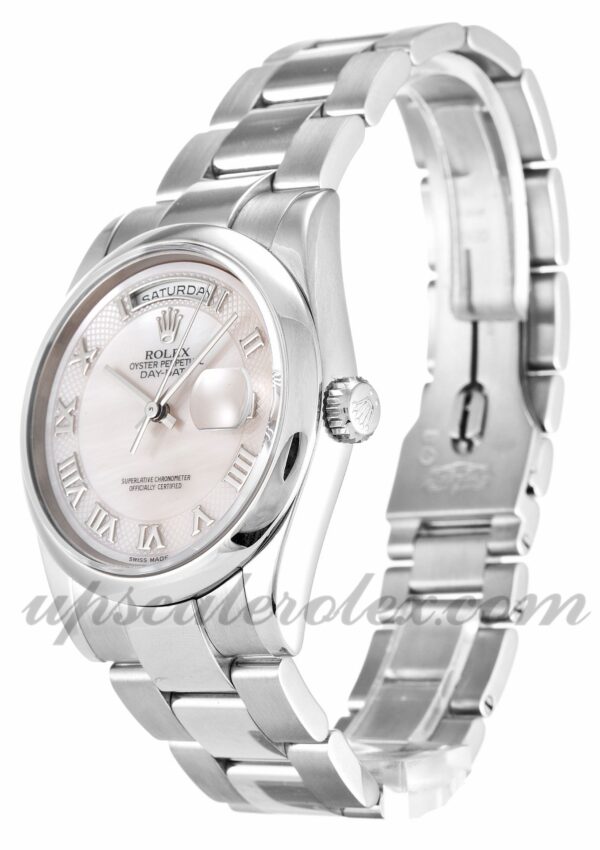 Estojo masculino Rolex Day-Date 118209 36 MM Movimento automático madrepérola - Mostrador branco - Image 2