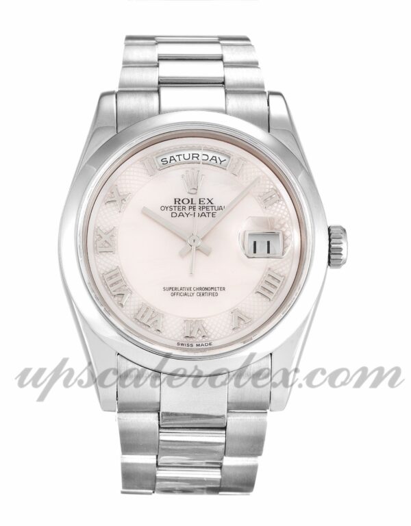 Estojo masculino Rolex Day-Date 118209 36 MM Movimento automático madrepérola - Mostrador branco
