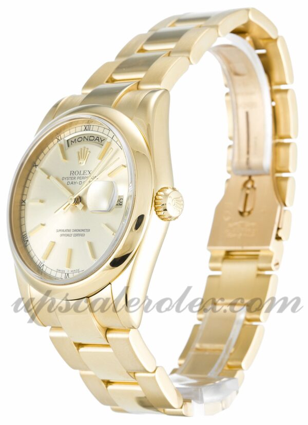 Masculino Rolex Day-Date 118208 caixa 36 mm Movimento automático botão Champagne - Image 3
