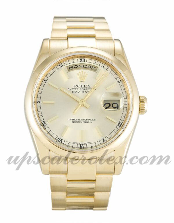 Masculino Rolex Day-Date 118208 caixa 36 mm Movimento automático botão Champagne