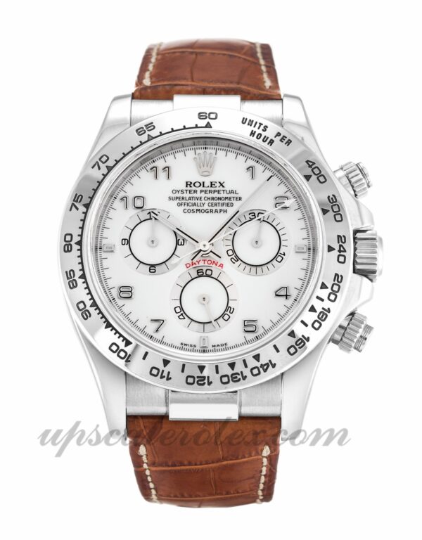 Caixa masculina Rolex Daytona 116519 40 mm Movimento automático Mostrador branco