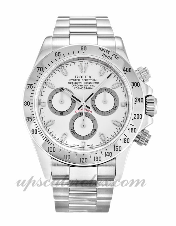 Caixa masculina Rolex Daytona 116520 40 mm Movimento automático Mostrador branco
