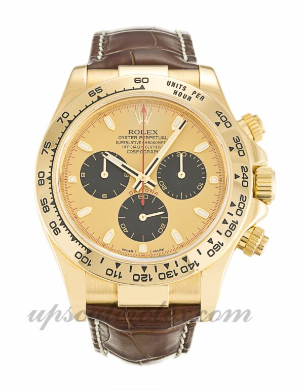 Masculino Rolex Daytona 116518 caixa 40 mm Movimento automático mostrador dourado