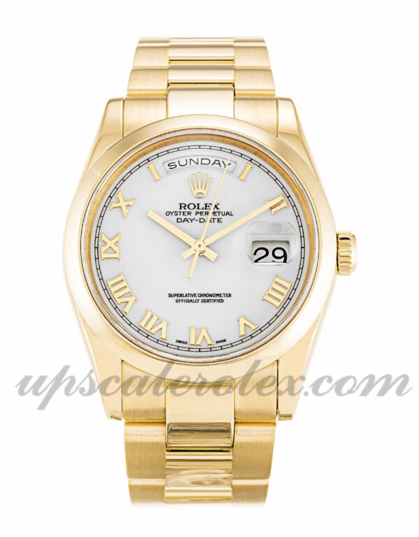 Masculino Rolex Day-Date 118208 caixa 36 mm Movimento automático Mostrador branco