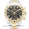 Caixa Mens Rolex Daytona 116523 40mm Movimento Automático Black Diamond Dial