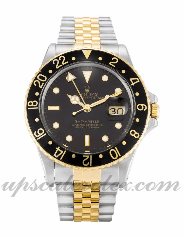 Homens Rolex GMT Master 16753 38 MM Caixa Movimento Automático Mostrador Preto