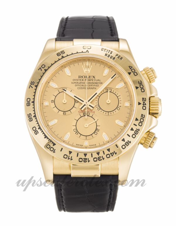 Caixa masculina Rolex Daytona 116518 40 mm Botão champanhe movimento automático