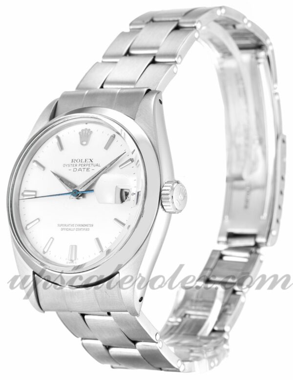 Caixa Rolex Oyster Perpetual Date 1500 36 MM masculino com movimento automático e mostrador prateado - Image 2