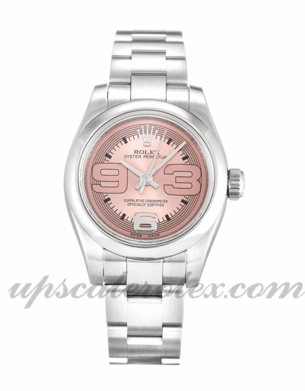 Senhoras Rolex Lady Oyster Perpetual 176200 26mm caso movimento automático Salmon Maxi Dial