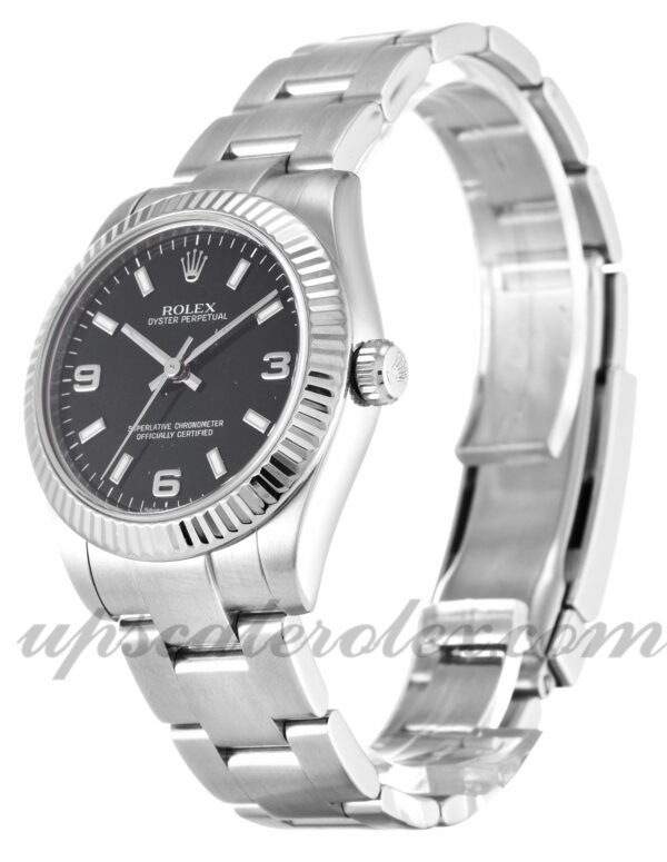 Senhoras Rolex Lady Oyster Perpetual 177234 31mm estojo movimento automático Black Quarter Dial - Image 2