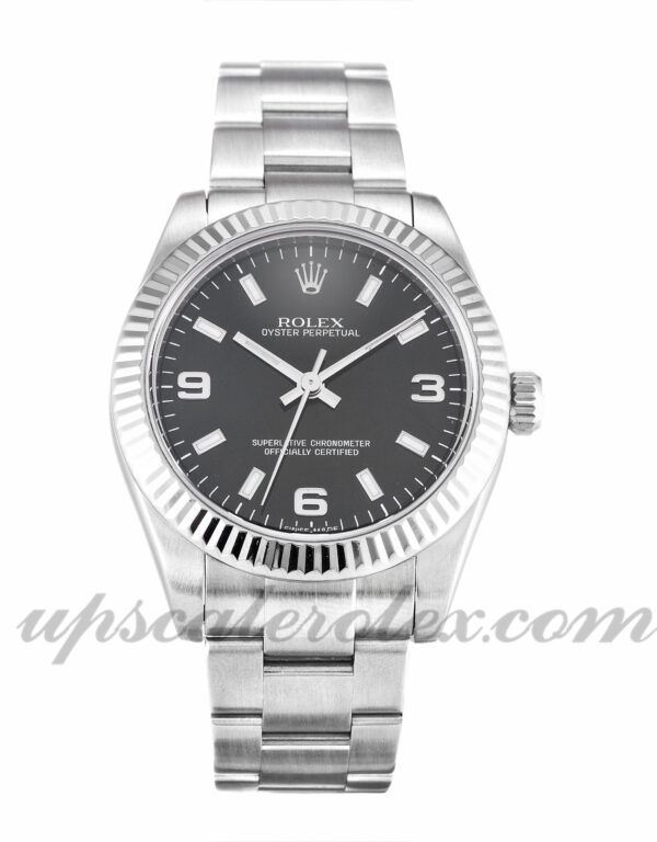 Senhoras Rolex Lady Oyster Perpetual 177234 31mm estojo movimento automático Black Quarter Dial