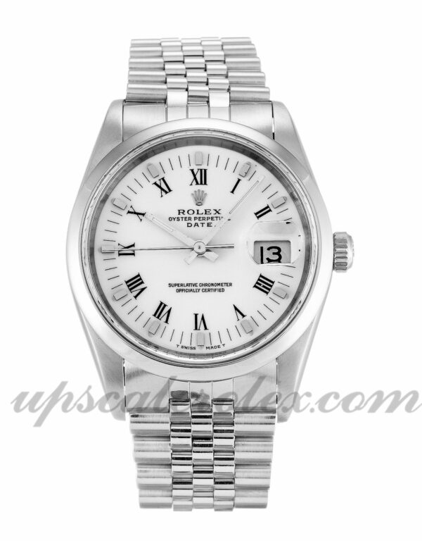 Caixa Unissex Rolex Oyster Perpetual Date 15200 34mm Movimento automático Mostrador branco