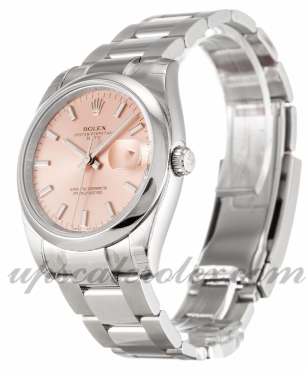 Caixa Unissex Rolex Oyster Perpetual Date 115200 34mm Movimento automático Mostrador salmão - Image 2