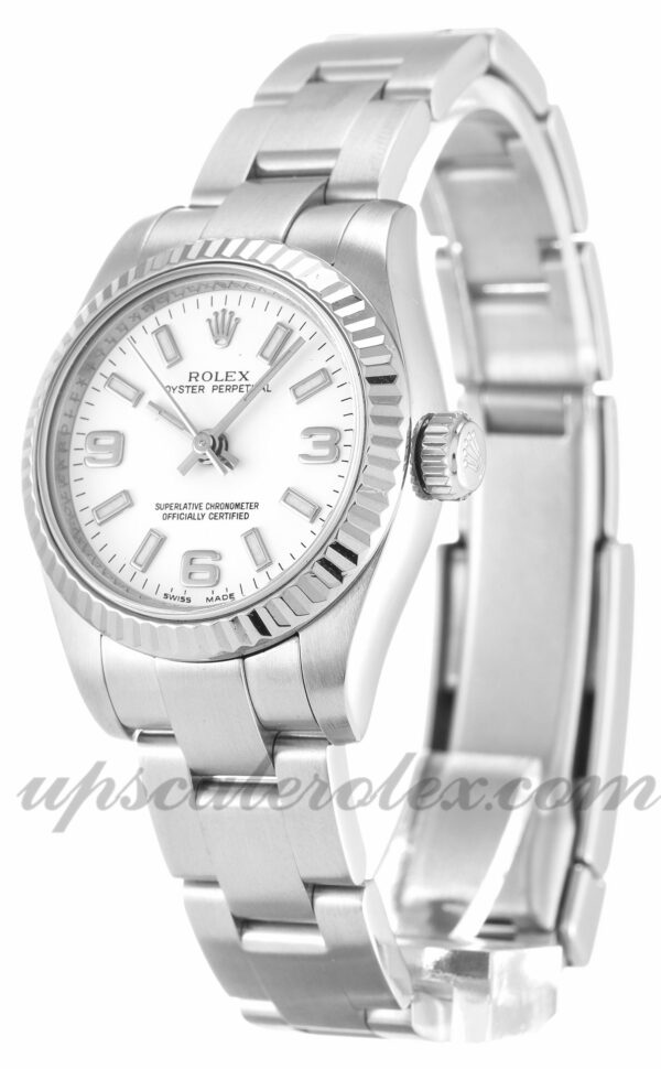 Senhoras Rolex Lady Oyster Perpetual 176234 26 mm caixa movimento automático mostrador branco quarto - Image 2