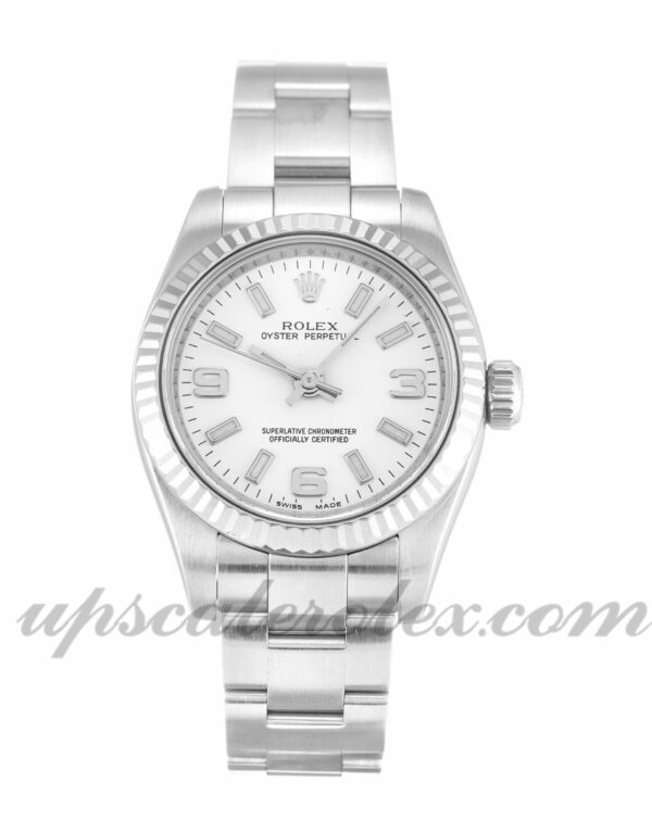 Senhoras Rolex Lady Oyster Perpetual 176234 26 mm caixa movimento automático mostrador branco quarto