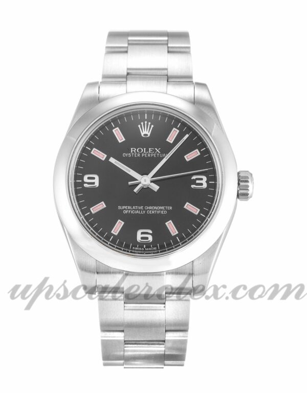 Senhoras Rolex Lady Oyster Perpetual 177200 31mm caso movimento automático Black Quarter Dial