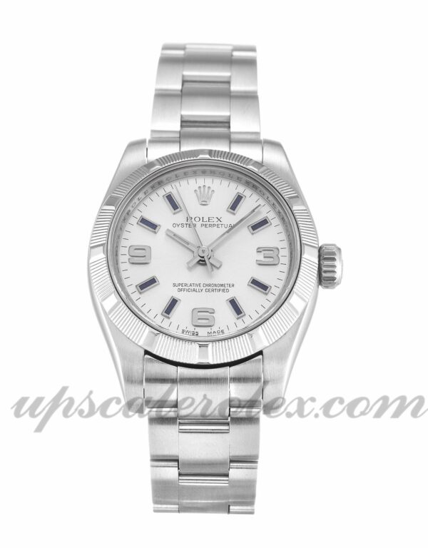 Senhoras Rolex Lady Oyster Perpetual 176210 caixa 26mm Movimento automático Quarter prata dial