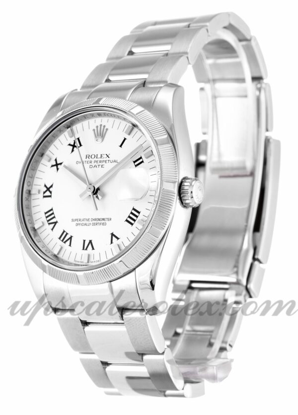 Caixa Unissex Rolex Oyster Perpetual Date 115210 34mm Movimento automático Mostrador branco - Image 2