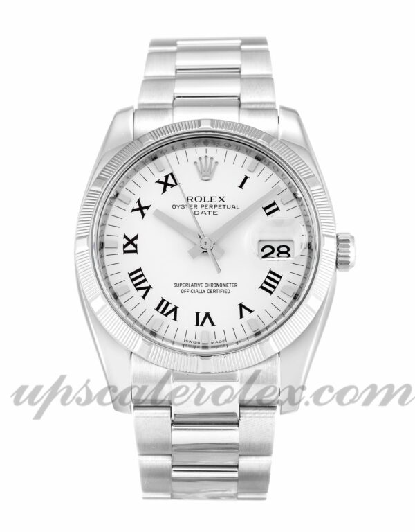 Caixa Unissex Rolex Oyster Perpetual Date 115210 34mm Movimento automático Mostrador branco