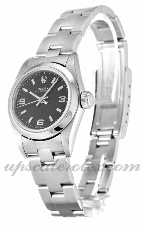 Senhoras Rolex Lady Oyster Perpetual 67180 26mm caixa movimento automático Black Quarter Dial - Image 2