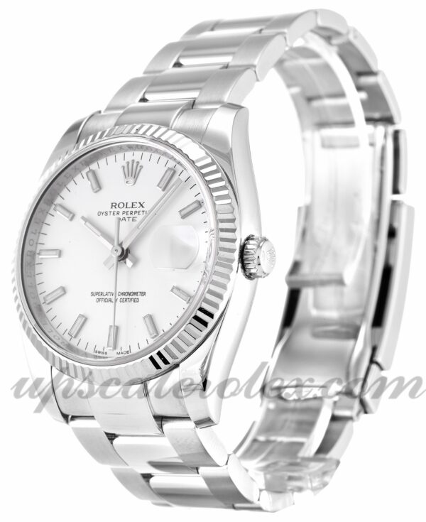 Caixa Unissex Rolex Oyster Perpetual Date 115234 34 mm Movimento automático Mostrador branco - Image 2