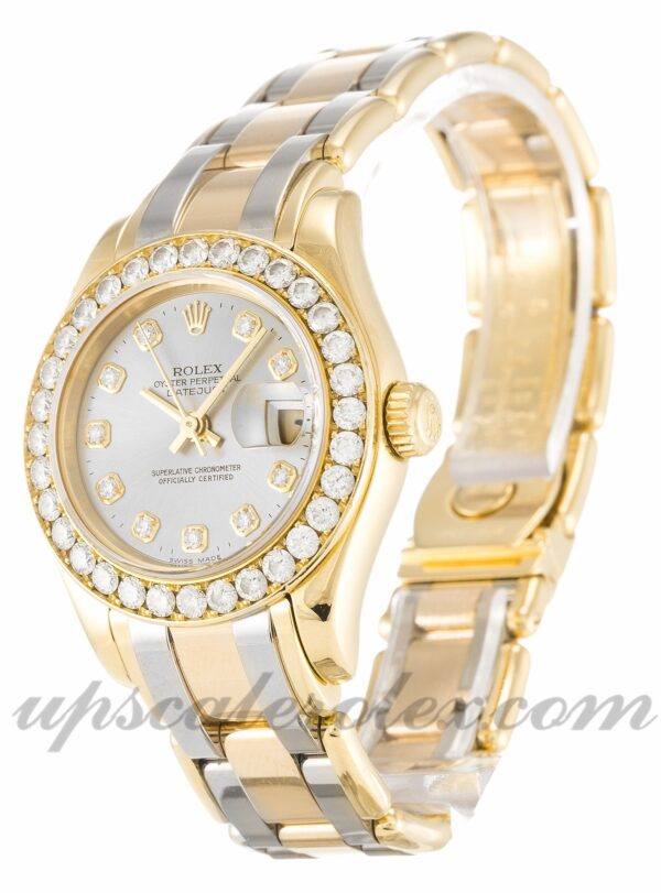 Senhoras Rolex Pearlmaster 80298 caixa 29mm Movimento automático Champagne Diamond Dial - Image 2
