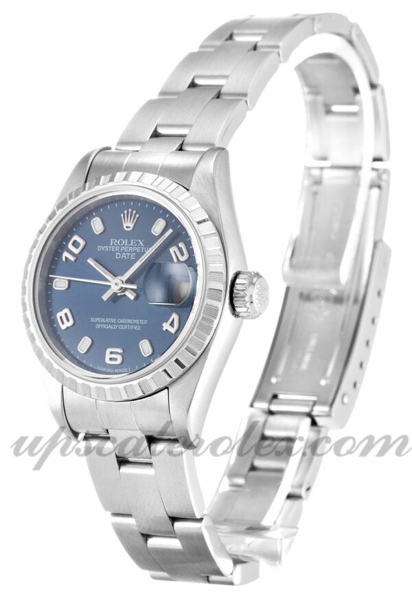 Senhoras Rolex Lady Oyster Perpetual 79240 26mm caso movimento automático Blue Quarter Dial - Image 2