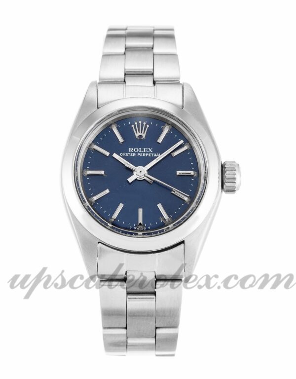 Senhoras Rolex Lady Oyster Perpetual 6718 caixa 26mm Movimento automático mostrador azul