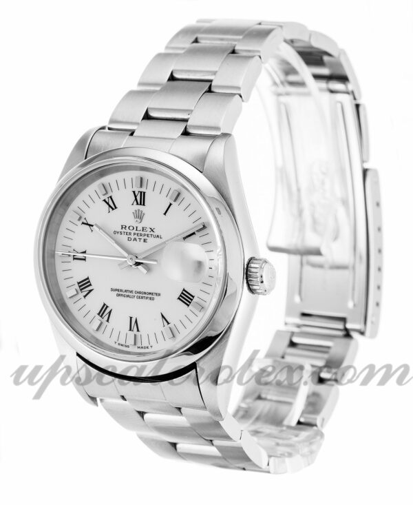 Caixa Unissex Rolex Oyster Perpetual Date 15200 34mm Movimento automático Mostrador branco - Image 2