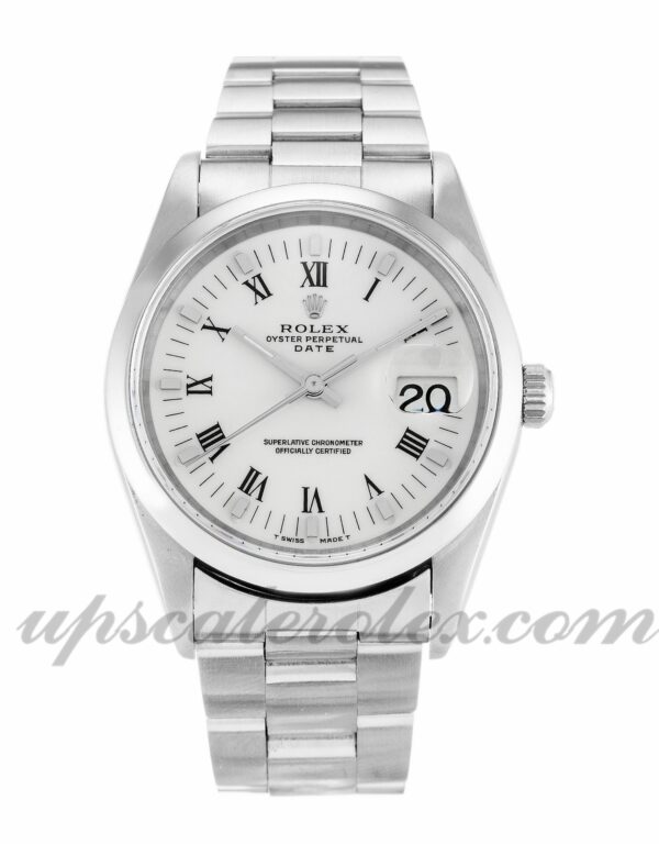 Caixa Unissex Rolex Oyster Perpetual Date 15200 34mm Movimento automático Mostrador branco