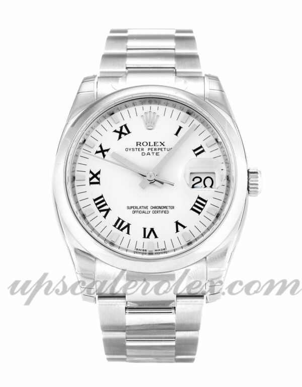 Caixa Unissex Rolex Oyster Perpetual Date 115200 34mm Movimento automático Mostrador branco