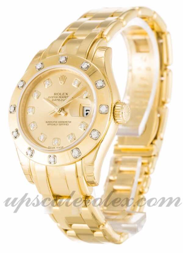 Senhoras Rolex Pearlmaster 80318 caixa 29mm Movimento automático Champagne Diamond Dial - Image 2