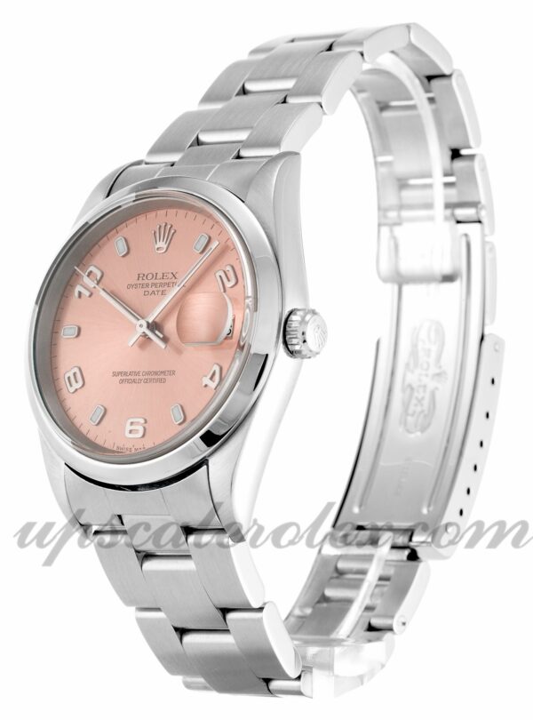 Caixa Unissex Rolex Oyster Perpetual Date 15200 34mm Movimento automático Mostrador salmão - Image 2