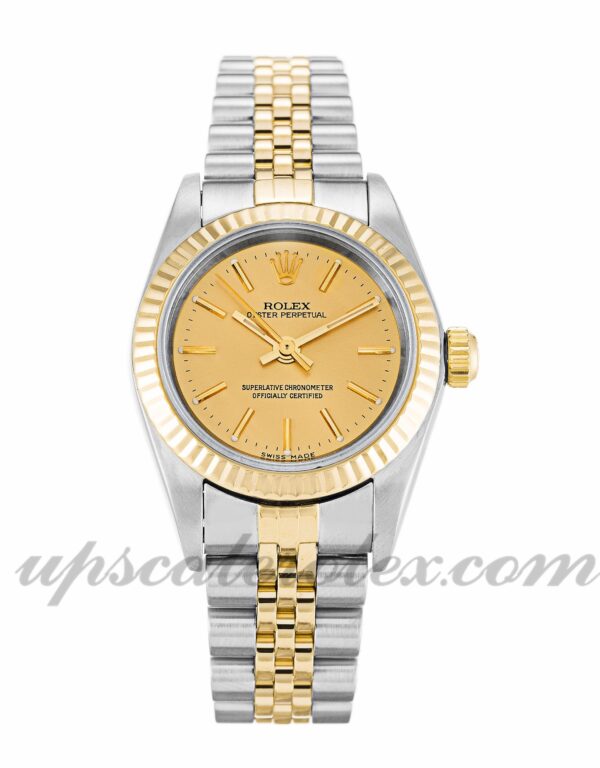 Senhoras Rolex Lady Oyster Perpetual 76193 caixa 24mm Movimento automático mostrador champanhe
