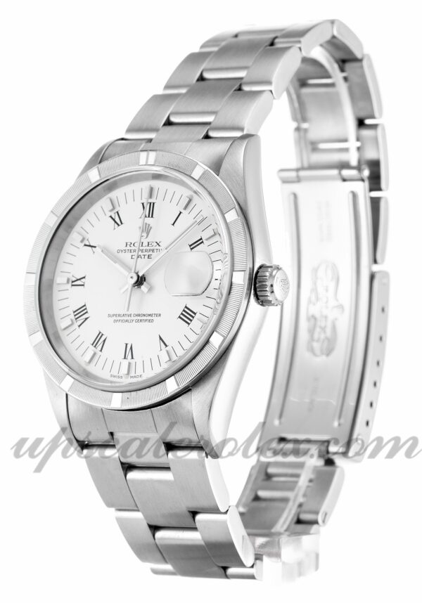Caixa Unissex Rolex Oyster Perpetual Date 15210 34 mm Movimento automático Mostrador branco - Image 2