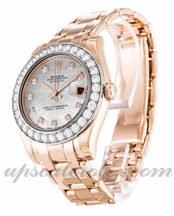 Senhoras Rolex Pearlmaster 81285 34mm Caixa Madre Pérola Movimento Automático - White Diamond Dial - Image 2