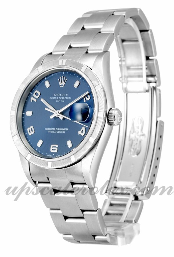Unissex Rolex Oyster Perpetual Date Movimento Automático Blue Dial 15210 34 MM Case - Image 2