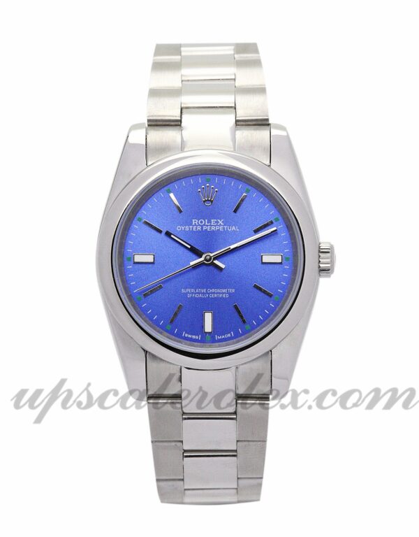 Senhoras Rolex Lady Oyster Perpetual 177200 31mm movimento automático mostrador azul