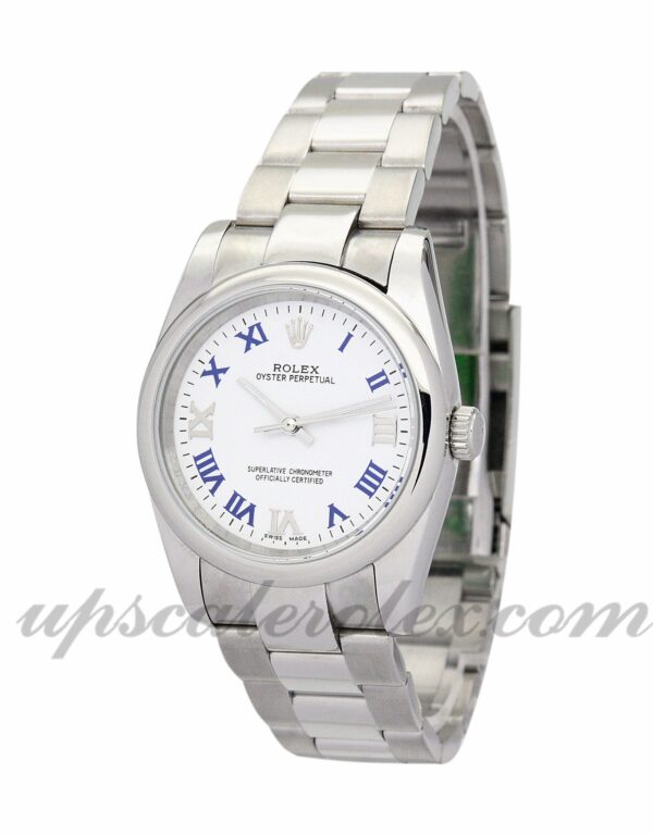 Senhoras Rolex Lady Oyster Perpetual 177200 31 mm caso movimento automático mostrador azul e branco - Image 2