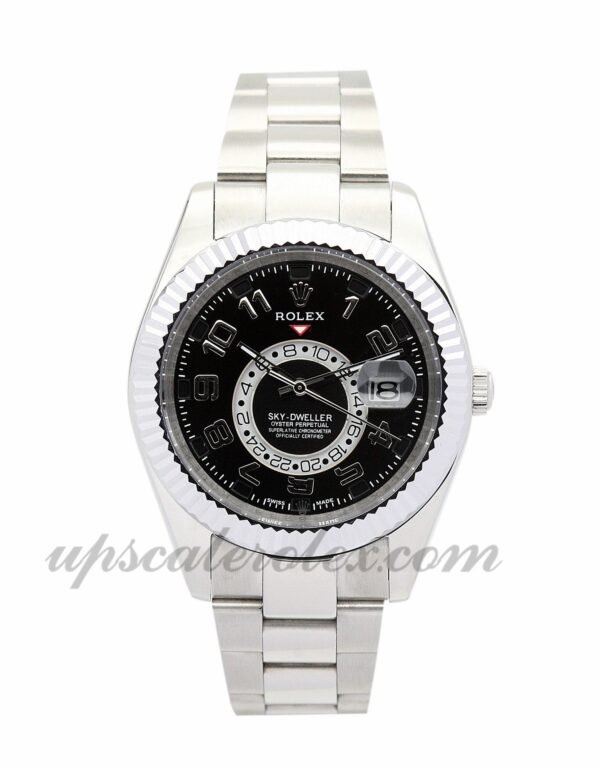 Masculino Rolex Sky-Dweller 326938 caixa 42 mm Movimento automático Mostrador preto