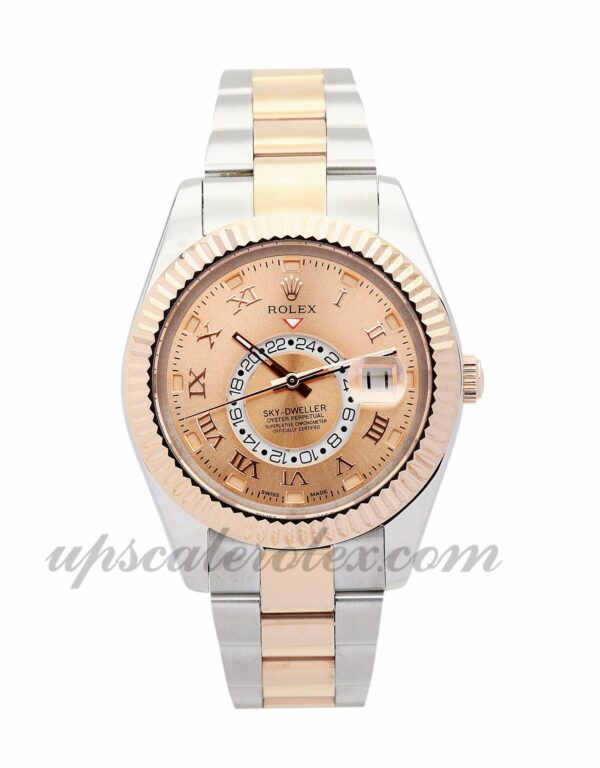 Caixa Mens Rolex Sky-Dweller 326938 Champagne Dial Movimento Automático 42mm