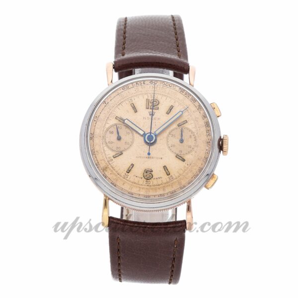 Caixa Mens Rolex 1940's Chronograph 4062 36 mm Movimento mecânico (corda manual) Mostrador prateado