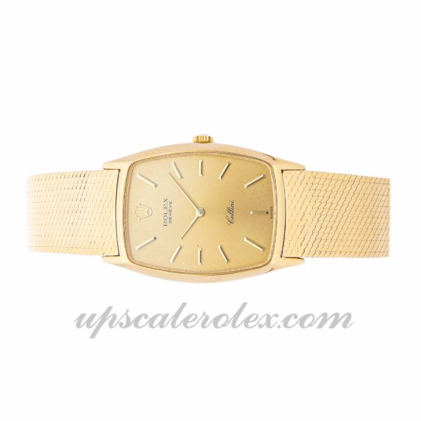 Caixa mecânica feminina Rolex Cellini 3807 26 mm x 31 mm (corda manual) Movimento dial champanhe - Image 2