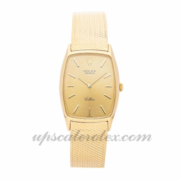 Caixa mecânica feminina Rolex Cellini 3807 26 mm x 31 mm (corda manual) Movimento dial champanhe