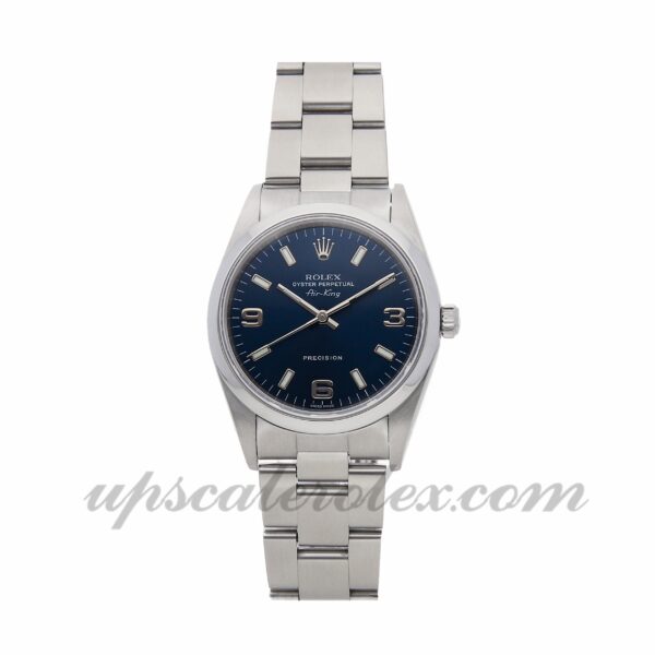 Senhoras Rolex Air King 14000 34 mm caixa mecânica (automático) com movimento mostrador azul