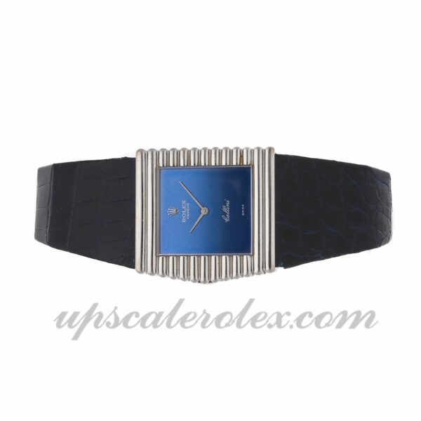 Senhoras Rolex Cellini King Midas 4015 26 mm x 29 mm Caixa mecânica (corda manual) Movimento mostrador azul - Image 2