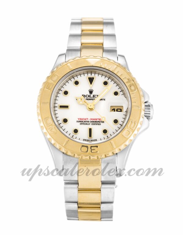 Senhoras Rolex Yacht-Master 169623 29 mm caixa mostrador branco movimento automático