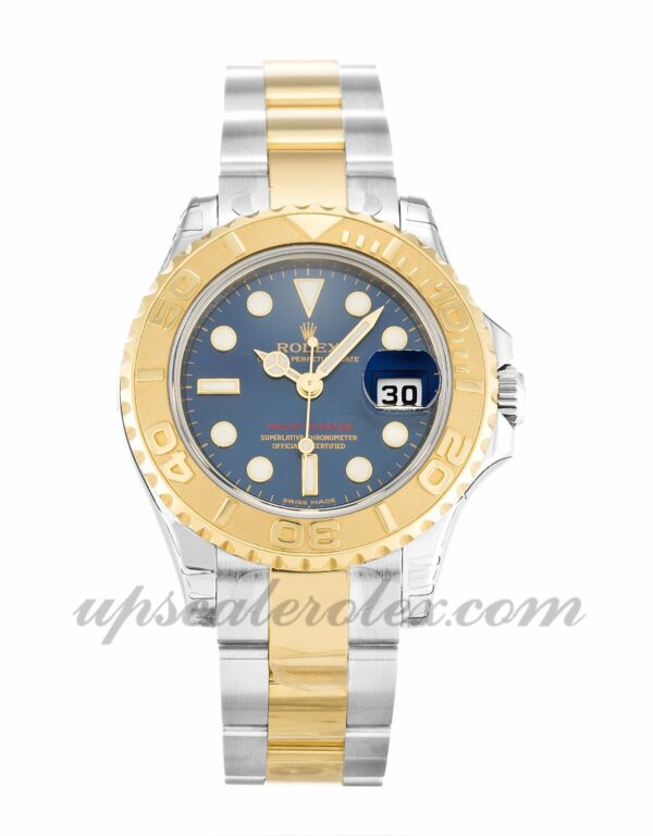 Senhoras Rolex Yacht-Master 169623 29 mm caso movimento automático mostrador azul