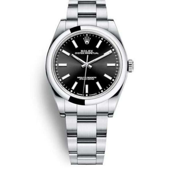 Relógio Rolex Oyster Perpetual 114300 Black Ms 39mm